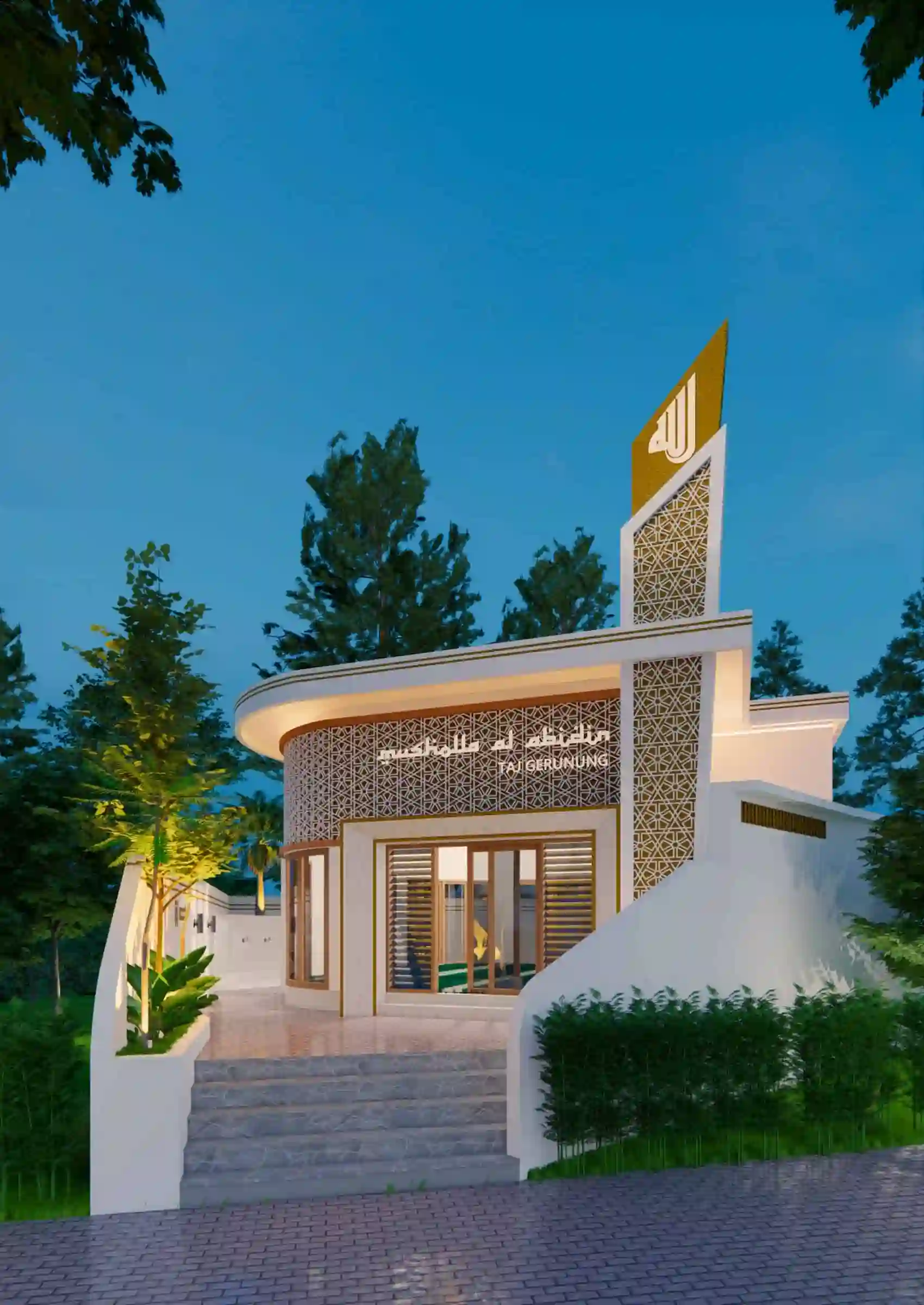 Desain ruang salat minimalis yang tenang dan elegan